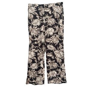 Banana Republic Women's Pants Size 10 Straight Trouser Floral Wide Leg